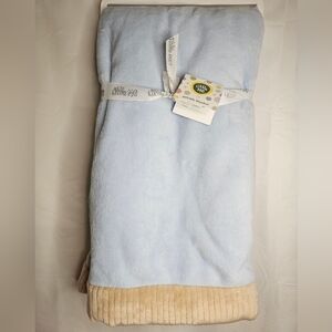 Little Me Soft Blue and Tan Blanket